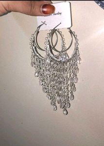 Crystal Drop Hoop Earrings