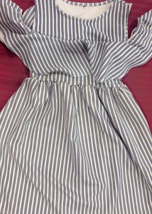 Striped Cold Shoulder Dress