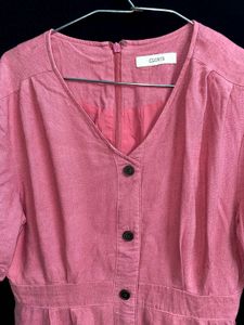 Pink Button-Down Midi Dress
