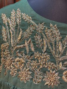 Green Embroidered Skirt &amp; Blouse Set