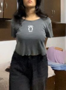 Charcol Y2k Crop Top⛓️