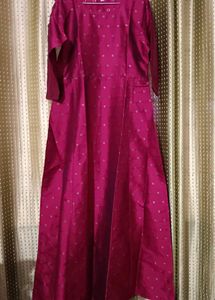 Elegant Cold Shoulder Anarkali Dress