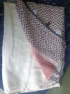 Brand New Off-White Colour Linen Saree.