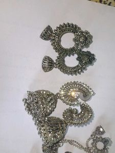 Silver Earrings Combo Of 4