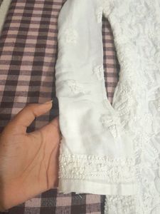 White Chicken Kari Kurta.🤍