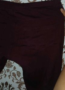 Burgundy Casual Pants