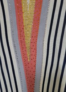 Striped Embellished Knit Top
