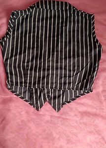 Black And White Stripped Vest