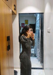 grey shimmer dress