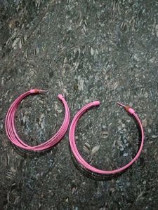 Pink Hoop Earrings