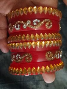 Red &amp; Gold Bangle Set