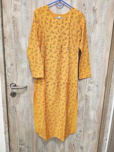 Art Silk Mustard Yellow Kurta