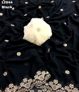 Elegant Purple Embellished Saree