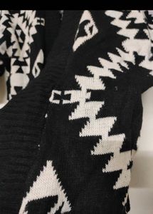 Tribal Print Open Front Cardigan