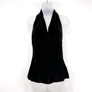 Y2K Velvet Velour Halter-Neck Eve Top