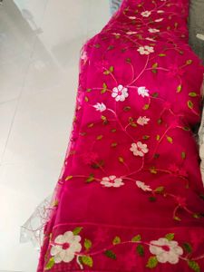 Net Embroidery Saree