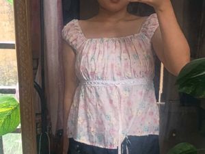 pink floral top