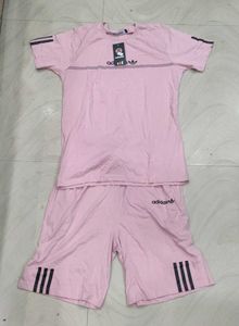 Adidas Pink T-Shirt & Shorts Set