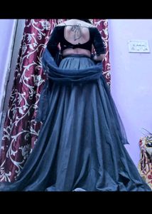 Black Lehenga Choli With Dupatta For Girls