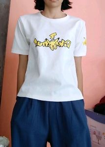 White Cute Picachu T Shirts