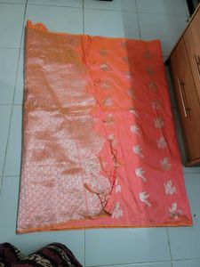 Soft Silk With Silver Buti