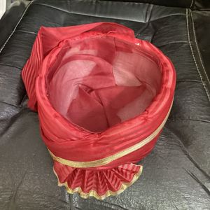 Red &amp; Gold Wedding/ Fancy dress Turban 9pcs