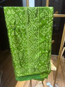 Green Bandhani saree