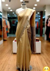 Elegant Brown & Gold Silk Saree