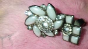 Vintage White Floral Earrings