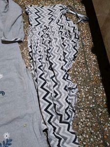 Gray Thread Work Full Suit Salwar, Duppatta