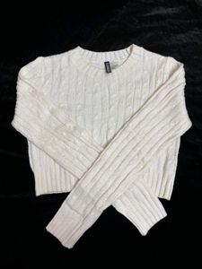 H&M White Knit Sweater