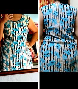 Floral Striped Sleeveless Dress