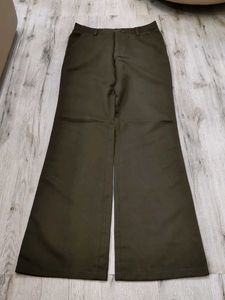 Wide Leg Olive Green Trousers