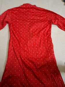 Red Printed Kurta