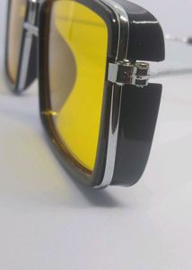 Aesthetic Metal Frame Yellow Shade And Ring Combo
