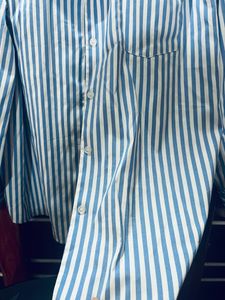 Oversized Blue And White Striped Shirt 👔