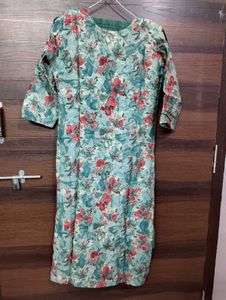 Green Cotton Ethnic  Pants