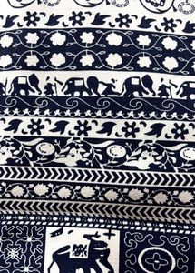 Tote bag Elephant print “White blue mix colour”
