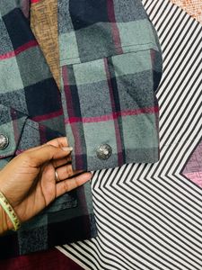 Woolen Check Coat