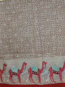 Camel Embroidered Scarf