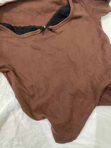 Brown Korean Crop Top