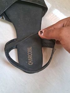 Charcoal Black Ankle Strap Sandals