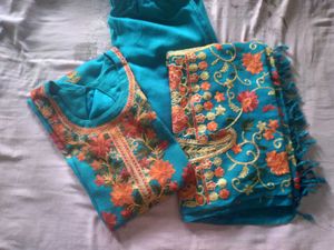 Blue Embroidered Kurta Set