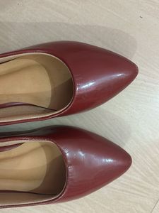 Burgundy Pointed-Toe Flats