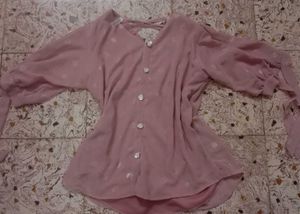 Pink Button-Down Blouse