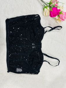 Black Sequin Corset Top