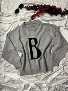 ‘B’ initial Grey Sweater