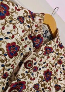 Rad+Blue Floral Design Sherwani