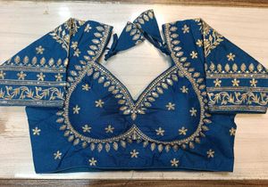 Sabyasachi Embroidered Blue Blouse