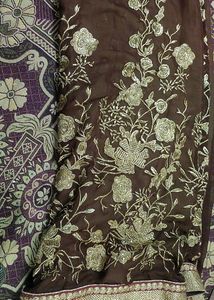 Used Saree Heavy Golden Zari Work And Stone Half W